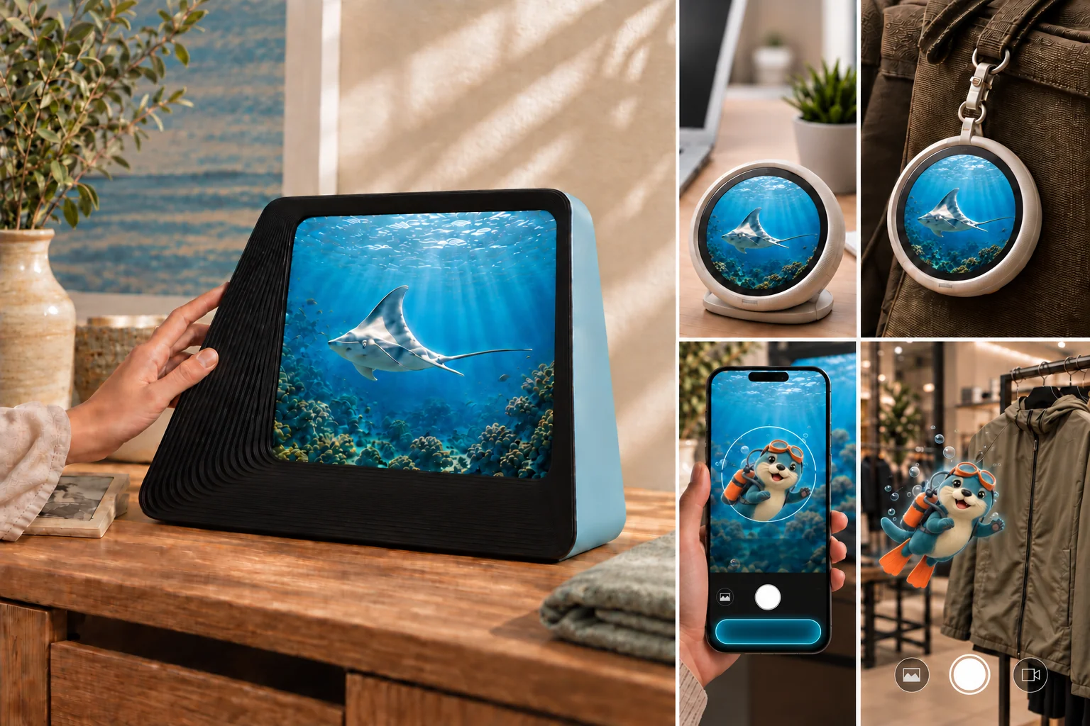 Para Para concepts for a HomeHub, a round portable device, and mobile experiences continuing the same AI relationship